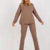 Hnědý casual komplet s oversize mikinou – ANEMONE