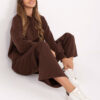 Hnědý basic komplet s oversize mikinou – KERENZA