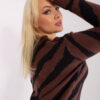 Tmavě hnědý plus size svetr BRANISLAVA