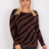 Tmavě hnědý plus size svetr BRANISLAVA