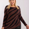 Tmavě hnědý plus size svetr BRANISLAVA