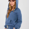 Tlumeně modrá oversize mikina s kapucí NATURAL SIDE – AVRINA