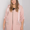 Starorůžová plus-size mikina Zurich na zip – IOLARA
