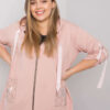 Starorůžová plus-size mikina Zurich na zip – IOLARA