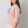 Starorůžová plus size mikina BELLAVINE s aplikací