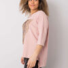 Světle růžový plus size top HERMELIS s aplikací