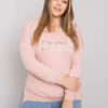 Starorůžová plus size mikina LILAVIE s nápisem