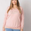 Starorůžová plus size mikina LILAVIE s nápisem
