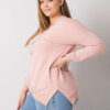 Starorůžová plus size mikina LILAVIE s nápisem
