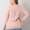 Starorůžová plus size mikina LILAVIE s nápisem