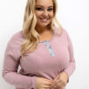 Tmavě růžové bavlněné pyžamo JANNIE plus size