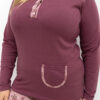 Tmavě růžové bavlněné pyžamo GIUSEPPA plus size s kapsičkou