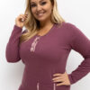 Tmavě růžové bavlněné pyžamo GIUSEPPA plus size s kapsičkou