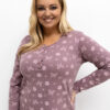 Tmavě růžová plus size noční košile KADRIE s květinovým potiskem