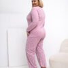 Tmavě růžové pyžamo PHYLLIS plus size s puntíky