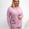 Tmavě růžové pyžamo PHYLLIS plus size s puntíky