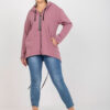 Starorůžová propínací mikina plus size se zipem – RINELIA