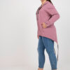 Starorůžová propínací mikina plus size se zipem – RINELIA