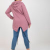 Starorůžová propínací mikina plus size se zipem – RINELIA