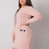 Světle růžové plus size sportovní šaty ORIELLE s kapsami
