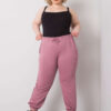 Starorůžové bavlněné tepláky Ainhoa plus size – EVIENNA