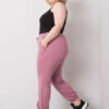Starorůžové bavlněné tepláky Ainhoa plus size – EVIENNA