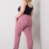 Starorůžové bavlněné tepláky Ainhoa plus size – EVIENNA