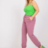 Starorůžové bavlněné tepláky Ainhoa plus size – EVIENNA