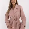Starorůžový dvouřadý kabát ITALY MODA s kapsami – OPHENA