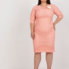 Meruňkové midi šaty BEATRIX plus size s květinou