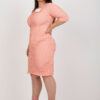 Meruňkové midi šaty BEATRIX plus size s květinou