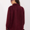 Burgundová košilová bunda z bouclé RUE PARIS – QYRAYRA