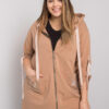 Camel plus-size mikina Zurich na zip – IOLARA