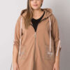 Camel plus-size mikina Zurich na zip – IOLARA