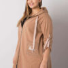 Camel plus-size mikina Zurich na zip – IOLARA