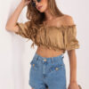Velbloudí crop halenka RUFFLORA s volány
