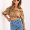Velbloudí crop halenka RUFFLORA s volány