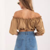 Velbloudí crop halenka RUFFLORA s volány