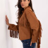 Camel semišová bunda s límcem – MIREVA