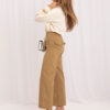 Camel wide-leg kalhoty s páskem – MAVORA