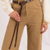 Camel wide-leg kalhoty s páskem – MAVORA
