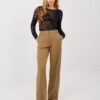 Camel elegantní kalhoty LAKERTA s vysokým pasem – IREYSSA