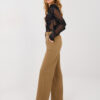 Camel elegantní kalhoty LAKERTA s vysokým pasem – IREYSSA