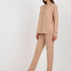 Camel bavlněný dvoudílný casual komplet – ANEMONE