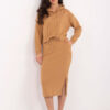 Camel komplet Alishia RUE PARIS s mikinou a sukní – BASANA