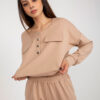 Camel casual komplet s knoflíky – AZARIA