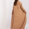 Camel maxi kardigan CAITRÍONA s copánky a kapsami