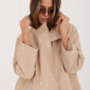 Camel oversize kabát RUE PARIS s límcem – QUAELLE
