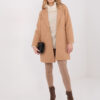 Camel kabát MODA ITALY s ramenními vycpávkami – QUAERIA