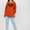 Cihlová plus size mikina APPLINNE